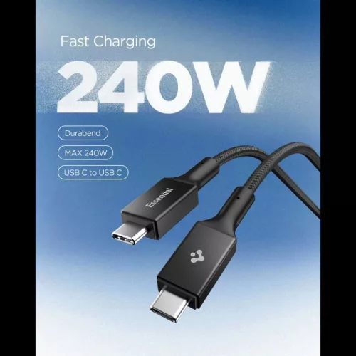 Spigen Essential EB24015CC Type-C kábel 240W 150cm Fekete
