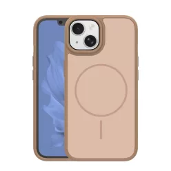 iPhone 15 6,1" vékony mágneses keret tok barna