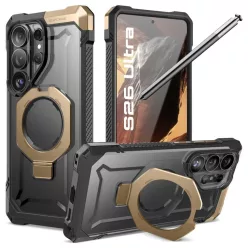   Samsung Galaxy S26 Ultra Supcase UB Grip Mag Magsafe tok Sivatagi/Czárno-Złoty