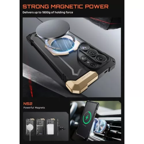 Samsung Galaxy S26 Ultra Supcase UB Grip Mag Magsafe tok Sivatagi/Czárno-Złoty
