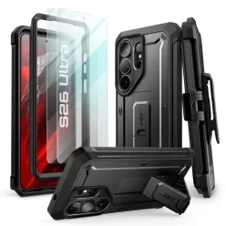   Samsung Galaxy S26 Ultra Supcase Unicorn Beetle Pro tok és üvegfólia 2-pack, fekete