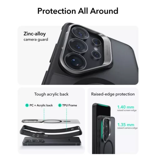 Samsung Galaxy S26 Ultra ESR Classic Hybrid Kickstand Magsafe tok Frosted Fekete