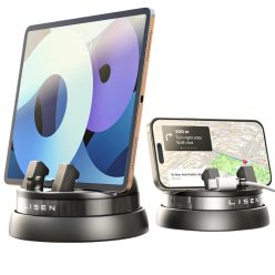   Lisen - Autós tartó (YL0224060015) - műszerfalra, 360°-ban forgatható, biztos tartás, csúszásmentes, automatikus csúsztatózár, univerzális - Fekete