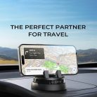 Lisen - Autós tartó (YL0224060015) - műszerfalra, 360°-ban forgatható, biztos tartás, csúszásmentes, automatikus csúsztatózár, univerzális - Fekete