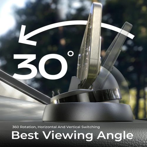 Lisen - Autós tartó (YL0224060015) - műszerfalra, 360°-ban forgatható, biztos tartás, csúszásmentes, automatikus csúsztatózár, univerzális - Fekete