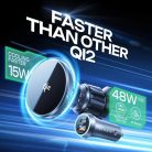 Autós tartó Lisen W701 (YL0224060042) - Szellőzőnyílásra, műszerfalra, hűtőventilátorral, Qi2, 15W - Fekete