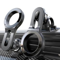   Lisen - Autós tartó (YL0224050011) - Mágneses, szellőző rácsra, műszerfalra, 360°-os forgatás, biztonságos illeszkedés, mágneses fogás - Fekete