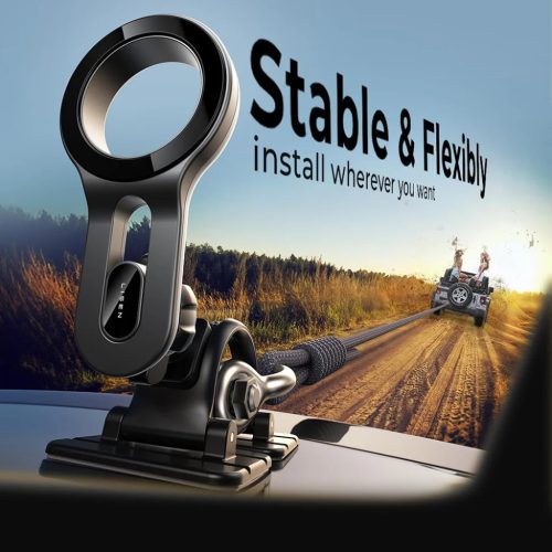 Lisen - Autós tartó (YL0224050011) - Mágneses, szellőző rácsra, műszerfalra, 360°-os forgatás, biztonságos illeszkedés, mágneses fogás - Fekete