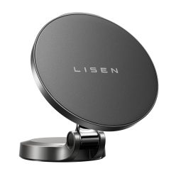   Univerzális Autós tartó Lisen vezeték nélküli töltéssel (YL0223090006) - Mágneses, műszerfalra, elegáns, 15W - Fekete