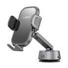 Lisen - Autós tartó A680 (YL0225010007) - műszerfalra, asztalra, elektromos tapadókorong, 360°-os forgás, karos szorítószerkezet, 130mAh - fekete