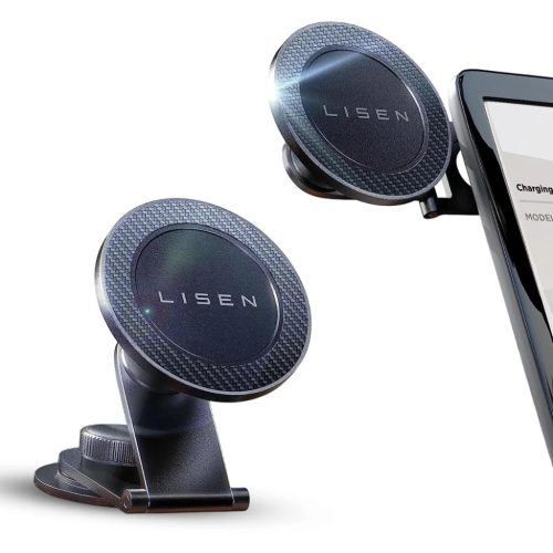 Lisen Mágneses Autós Tartó YL0223050002, műszerfalra, univerzális, állítható, biztos rögzítés, N52 mágnesek - Fekete