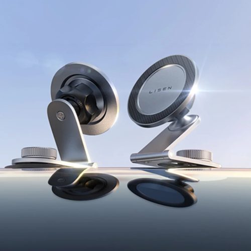 Lisen Mágneses Autós Tartó YL0223050002, műszerfalra, univerzális, állítható, biztos rögzítés, N52 mágnesek - Fekete