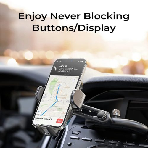 Lisen Autós Tartó (YL0222040016) - Légbefúvóra, CD-nyílásba, 2 az 1-ben, Univerzális, Több irányban állítható, Biztonságos rögzítés - Fekete