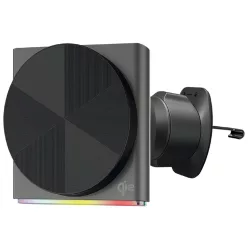   Proove - Autós tartó vezeték nélküli töltéssel Neostorm (WHNS15002003) - légkondicionáló szellőzőhöz, mágneses, Qi2, 15W, RGB, alumínium - szürke