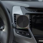 Proove - Autós tartó vezeték nélküli töltéssel Neostorm (WHNS15002003) - légkondicionáló szellőzőhöz, mágneses, Qi2, 15W, RGB, alumínium - szürke