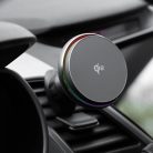 Proove - Icecore autós tartó vezeték nélküli töltéssel (WHIC15002003) - Klíma rácsra, Erős mágnes, Aktív hűtés, Qi2 15W - Fekete