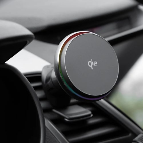 Proove - Icecore autós tartó vezeték nélküli töltéssel (WHIC15002003) - Klíma rácsra, Erős mágnes, Aktív hűtés, Qi2 15W - Fekete