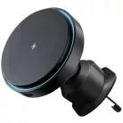 Proove - Autós tartó vezeték nélküli töltéssel Light Circle (WHLC15010001) - MagSafe, légkondicionáló rácsra, 360°, 15W, kék LED - fekete