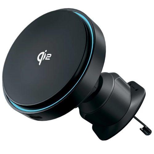 Autós tartó Proove WHLC15010002 vezeték nélküli töltéssel - szellőzőre, erős mágnesekkel, Qi2 15W - Metallic Grey
