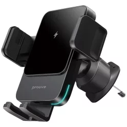   Proove Autós tartó vezeték nélküli töltéssel Sonic (WHSN15002001) - légbeömlőre, biztonságos rögzítés, 15W, LED, univerzális - szürke