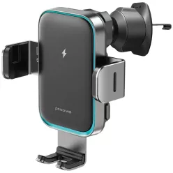   Proove Autós tartó vezeték nélküli töltéssel Triple Clamp Pro (WHTP15010004) - 2 az 1-ben tartó, Automatikus, LED, Qi2 15W - Fém Szürke