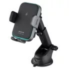 Proove Autós tartó vezeték nélküli töltéssel Triple Clamp Pro (WHTP15010004) - 2 az 1-ben tartó, Automatikus, LED, Qi2 15W - Fém Szürke