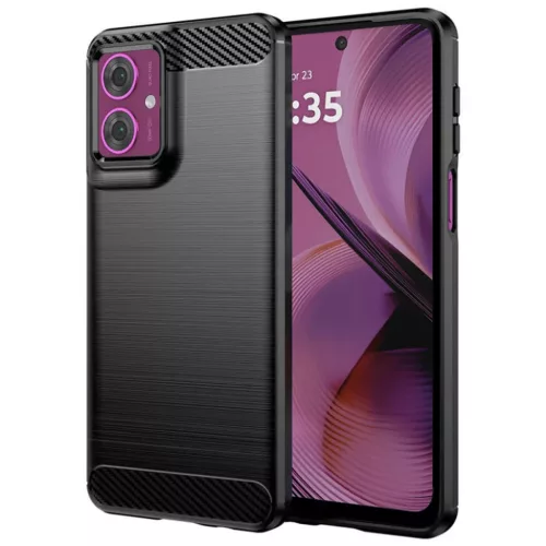 Techsuit - Szénszilikon - Motorola Moto G55 - Fekete tok