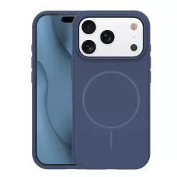 iPhone 17 Pro sötétkék vékony szilikon mágneses tok