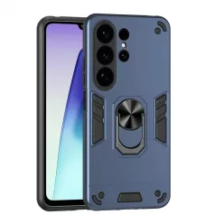   Samsung Galaxy S26 Ultra Ütésálló Fém Gyűrűs Telefon Tok (Kék)