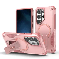  Samsung Galaxy S26 Ultra Armor MagSafe PC + TPU Tok támasztékkal (Rózsaszín)