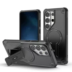   Samsung Galaxy S26 Ultra Armor MagSafe PC + TPU Tok támasztékkal (fekete) ütésálló
