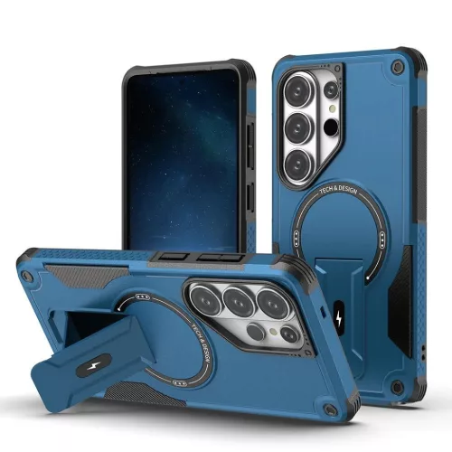 Samsung Galaxy S26 Ultra Armor MagSafe PC + TPU Tok támasztékkal (kék)