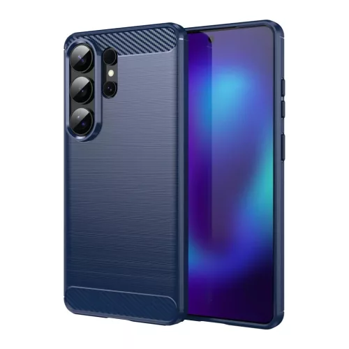 Samsung Galaxy S26 Ultra szénszálas-hatású TPU tok (kék)