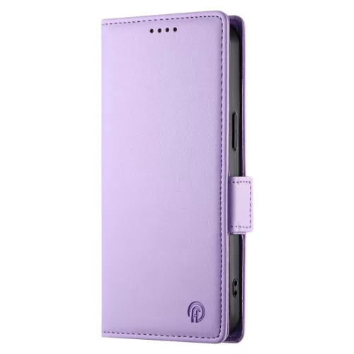 Samsung Galaxy S26 Ultra oldalsó kapcsos, mágneses matt bőr fliptok, tok (lila)