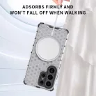 Samsung Galaxy S26 Ultra honeycomb mintás, Magsafe ütésálló telefontok (füst áttetsző fekete)
