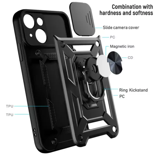 Slide Kamera Páncéltok Samsung Galaxy A57 5G Fekete tok