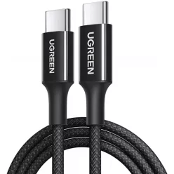 USB-C to USB-C Kábel UGREEN L501, 60W, 3A, 2m, Fekete