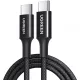 USB-C to USB-C Kábel UGREEN L501, 60W, 3A, 2m, Fekete