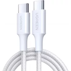 USB-C to USB-C kábel UGREEN L501, 60W, 3A, 2m, Fehér