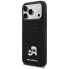 iPhone 17 Pro Max Karl Lagerfeld Rhinestones Karl&Choupette Pin fekete tok