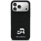 iPhone 17 Pro Max Karl Lagerfeld Rhinestones Karl&Choupette Pin fekete tok