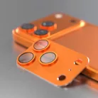 iPhone 17 Pro Max teljes kamera lencsevédő narancssárga üvegfólia