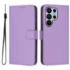 Samsung Galaxy S26 Ultra bőrhatású telefontok csuklópánttal – levendula lila