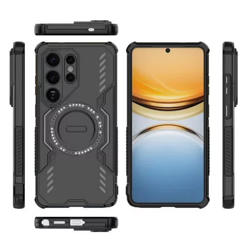 Samsung Galaxy S26 Ultra Butterfly Armor MagSafe mágneses gyűrűs ütésálló tok – fekete
