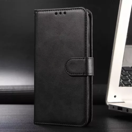 Samsung Galaxy S26 Ultra klasszikus PU bőr fliptok, tok – fekete
