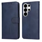 Samsung Galaxy S26 Ultra klasszikus PU bőr fliptok, tok – kék