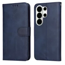   Samsung Galaxy S26 Ultra klasszikus PU bőr fliptok, tok – kék