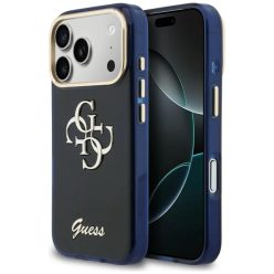 iPhone 17 Pro Max kék Guess IML 4G Script Metal Logo tok