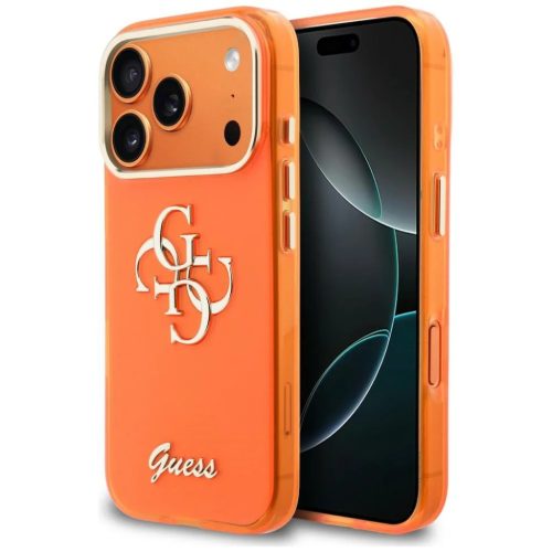 Guess IML 4G Script Metal Logo tok iPhone 17 Pro Max narancs