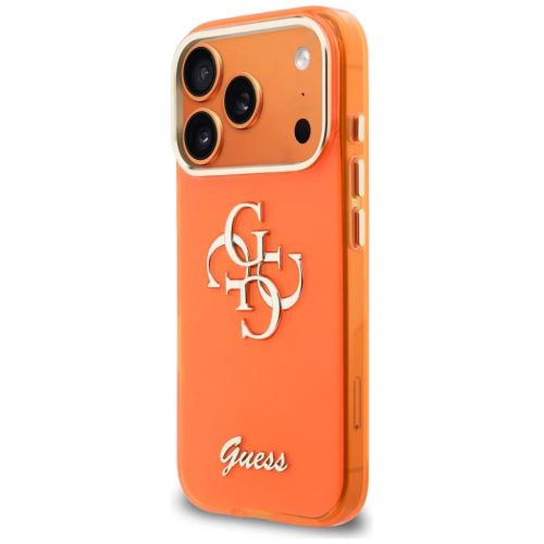 Guess IML 4G Script Metal Logo tok iPhone 17 Pro Max narancs